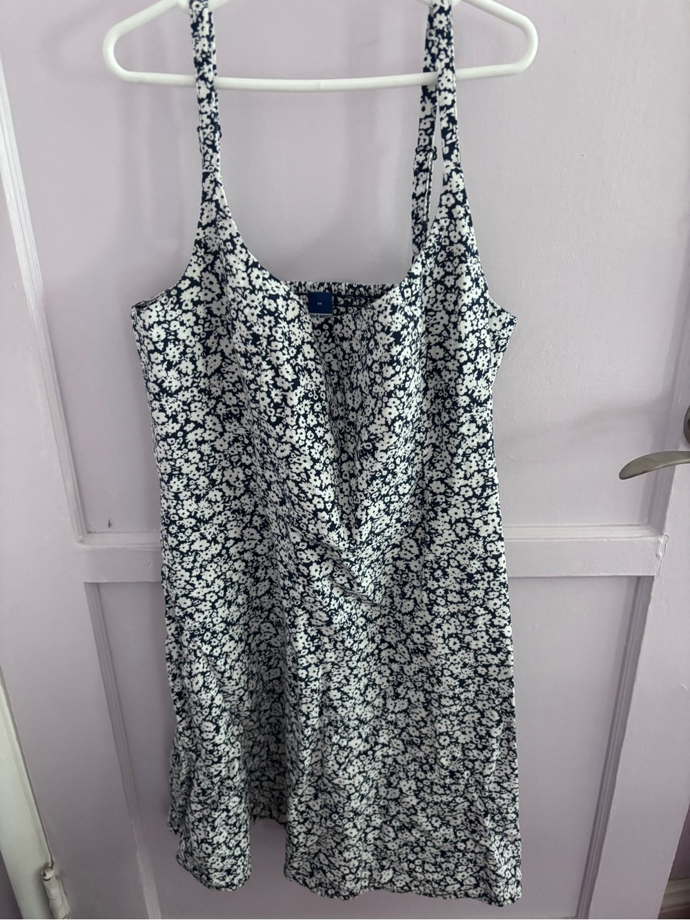 Old Navy Black & White Floral Mini Slip Dress